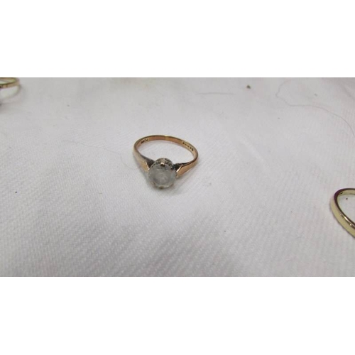 2066 - Five 9ct gold rings (total weight with stones 9.3 grams).