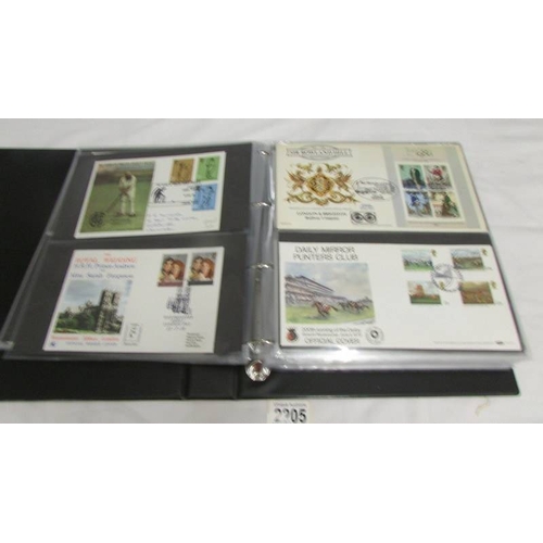 2205 - An album of approximately 140 first day covers including R A F, Railway, Football, Royalty, Historic... 