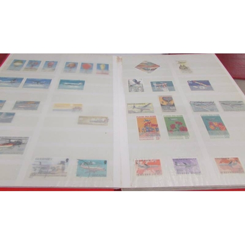 2221 - Four albums of world stamps including Poland, Iraq, USA, Australia, Fiji, Samoa, Vietnam, Malta, Bru... 