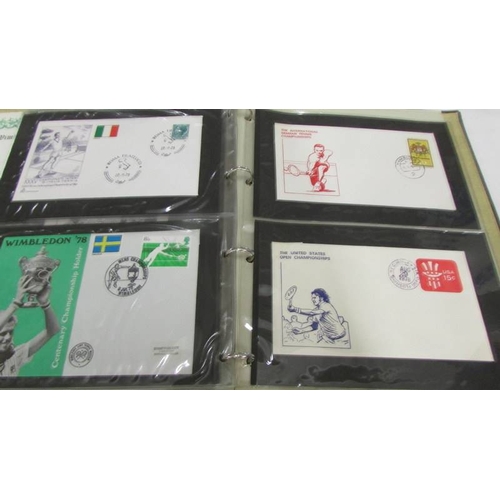 2240 - Four folders of first day covers including Wimbledon Lawn Tennis Museum, Ireland etc.,