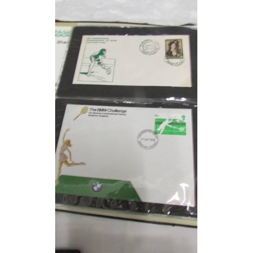 2240 - Four folders of first day covers including Wimbledon Lawn Tennis Museum, Ireland etc.,