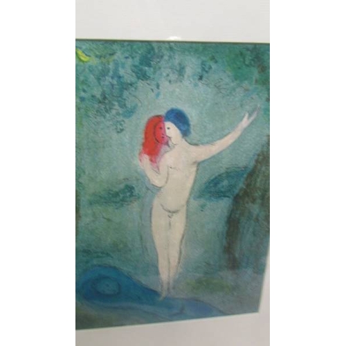 2303 - Marc Chagall (1887-1985) Pair of modernist figural lithographic prints published in New York printed... 