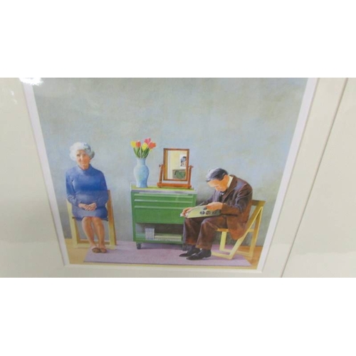 2305 - David Hockney (b. 1937) Pair of prints one entitled (Two boys in a pool) the other (My parents) publ... 