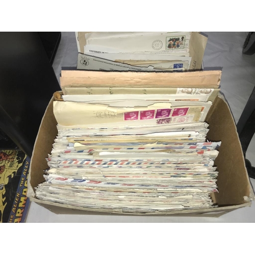 1278 - A box of UK stamps on envelopes & a box of Foreign stamps on envelopes