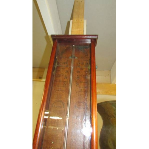 2280 - A Victorian mahogany cased barometer, (Collect only)