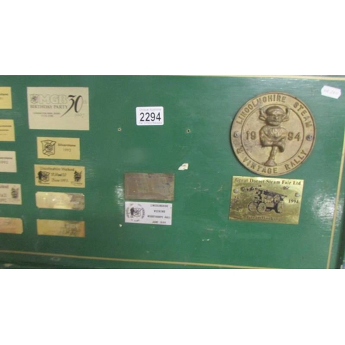 2294 - A panel of steam and transport related plaques. (Collect only)