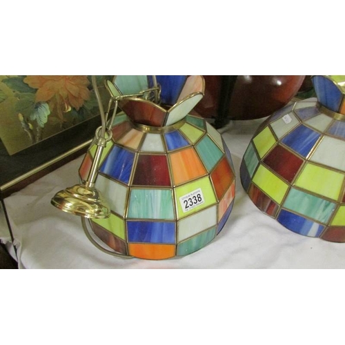 2338 - A pair of Tiffany style ceiling lights. (Collect only)