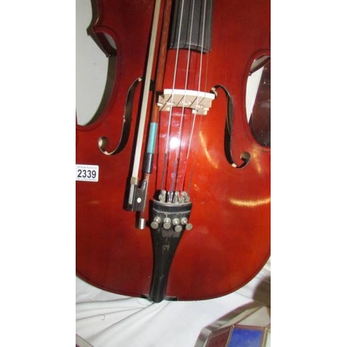 2339 - A good cello with bow. (Collect only)