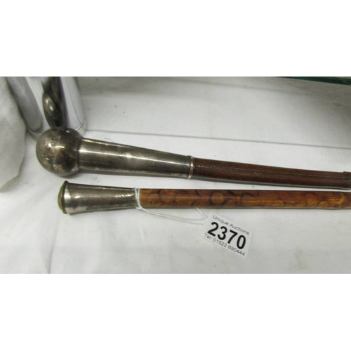 2370 - Two old walking canes.