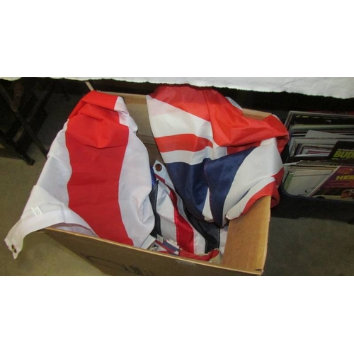 2373 - A box of assorted flags.