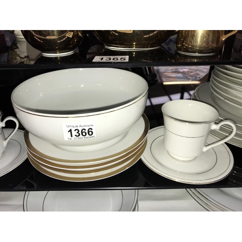 1366 - A mixed lot of white dinner ware including tureen (approximately 60 pieces)