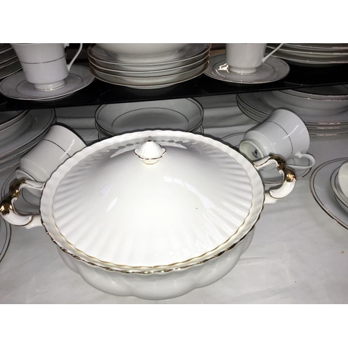 1366 - A mixed lot of white dinner ware including tureen (approximately 60 pieces)