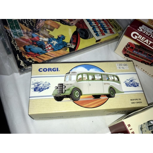 1390 - A good selection of Corgi Classics & Atlas Great British buses die cast models