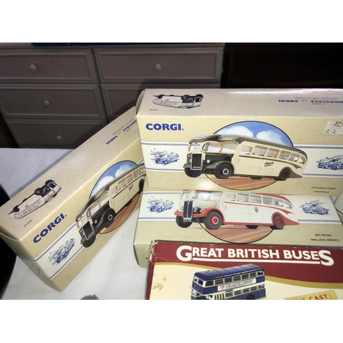 1390 - A good selection of Corgi Classics & Atlas Great British buses die cast models