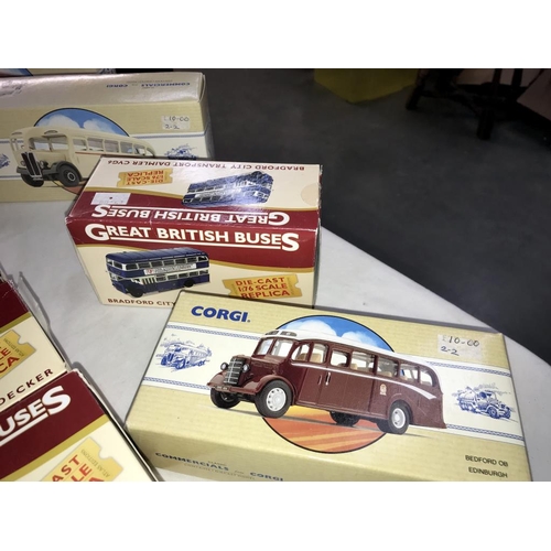 1390 - A good selection of Corgi Classics & Atlas Great British buses die cast models