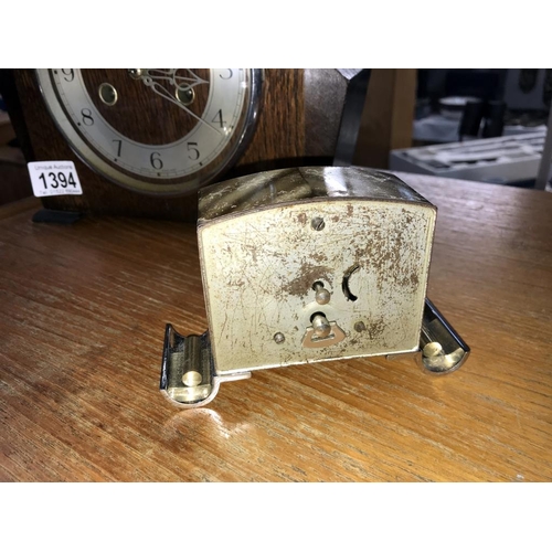 1394 - An 8 day chiming mantle clock & a 1920's 30 hour art deco clock