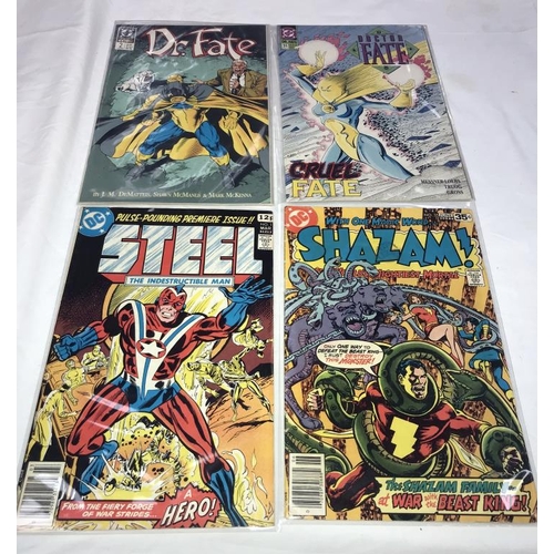 1396 - A collection of DC comics including Steel. Black lightning, Doom Patrol, Dr Fate & Detective etc.