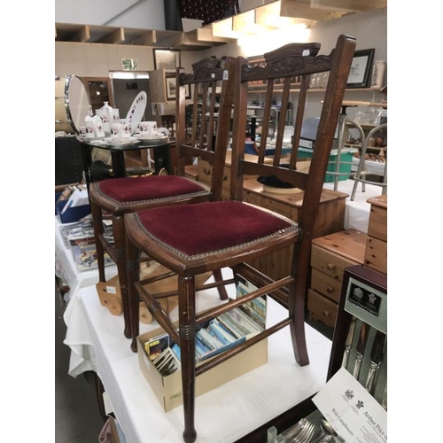 1398 - A pair of Edwardian mahogany hall chairs