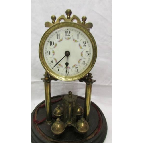 2419 - Three anniversary clocks for spares or repair, Large and medium have glass domes, smaller dome is pl... 