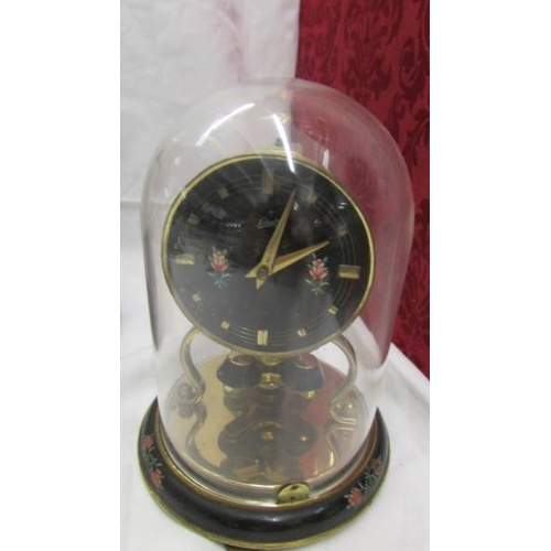 2419 - Three anniversary clocks for spares or repair, Large and medium have glass domes, smaller dome is pl... 