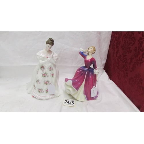 2435 - Two Royal Doulton figurines - Summer Rose Hn3309 and Melissa HN2467.