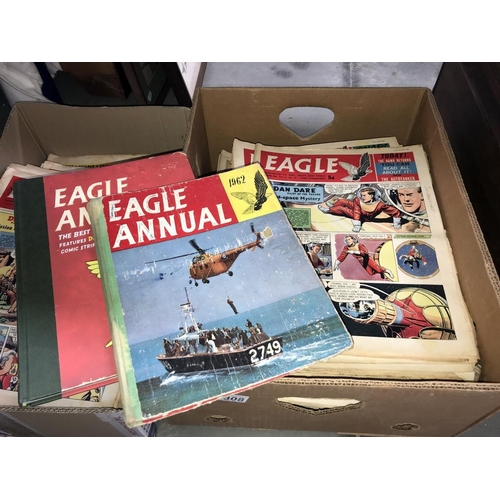 1308 - A large quantity of 1950's/60's Eagle comics & 2 Eagle annuals