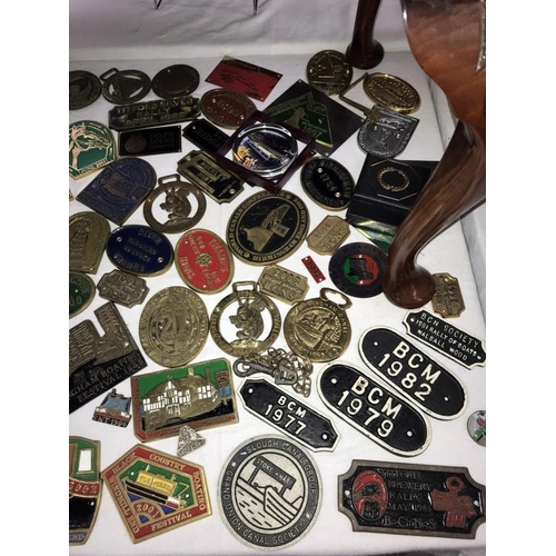 1330 - A large collection of barge/canal waterway badges & a box of boating/canal pin badges etc.