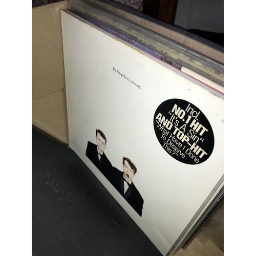 1347 - A good box of LP records including John Lennon, Led Zepelin, Madness, Pet shop boys, The Rolling Sto... 