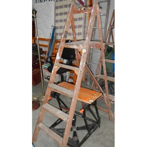 111 - A wooden step ladders. (collect only)