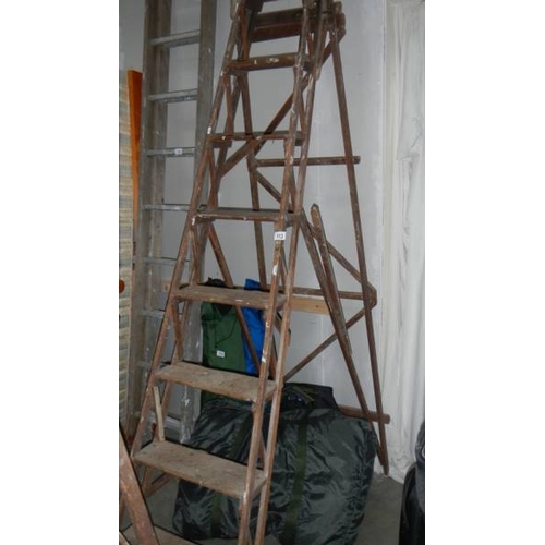 113 - A good old wooden step ladder. (collect only)