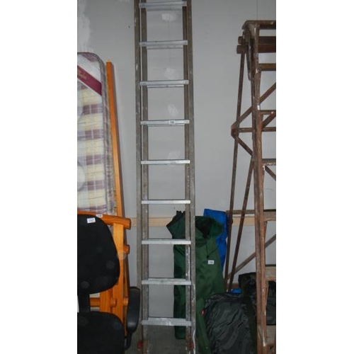 116 - A metal and wood step ladder. (collect only)