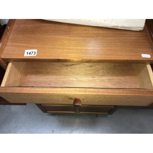 1473 - A 1970's teak bedside unit with cupboard & drawer