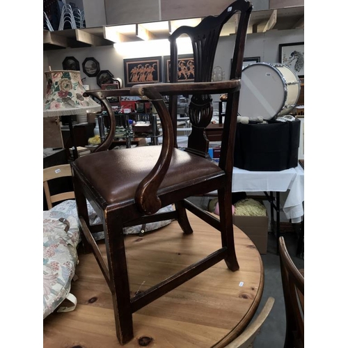 1517 - An Edwardian mahogany carver chair