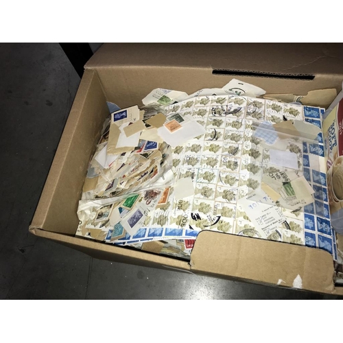 1526 - A box of kiloware stamps including unsorted & sheets