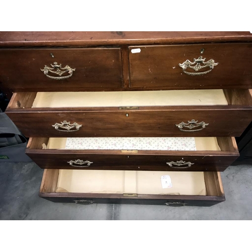 1548 - A Victorian stained pine chest of drawers (95cm x 43cm x 91cm high)