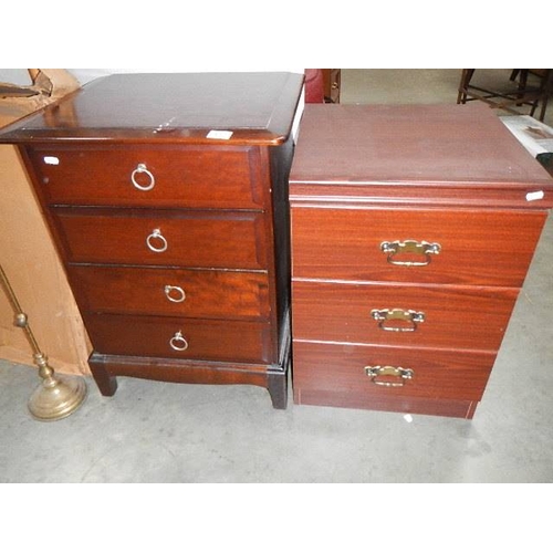 177 - A four drawer and a three drawer mahogany chests. (collect only)