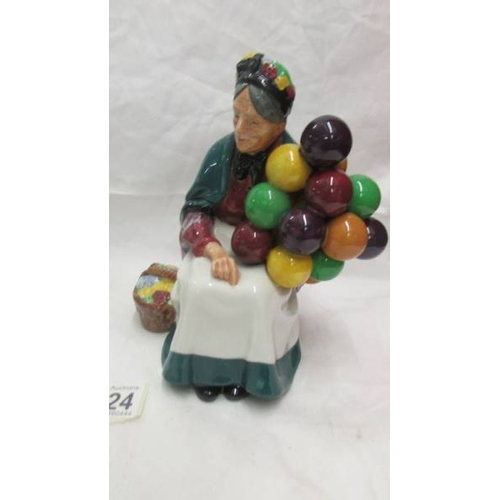 2124 - Two Royal Doulton figurines - ''The Balloon Man'' HN 1954 and ''The Old Balloon Seller'' HN 1315.