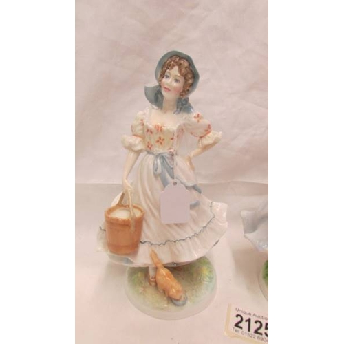 2125 - Two Royal Worcester ''Old Country Ways'' series figures - ''The Millkmaid'' and ''A Farmer's Wife''.