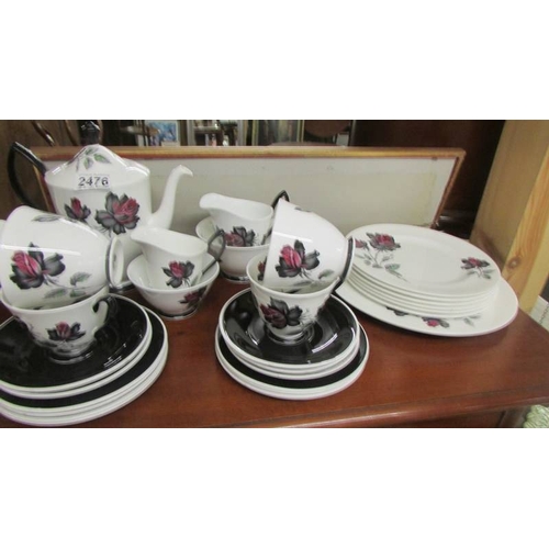 2476 - 28 pieces of Royal Albert 'Masquerade' pattern tea and coffee ware. (collect only)