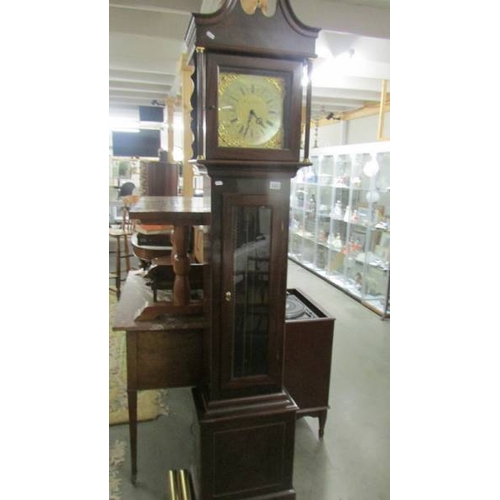 2483 - A modern Grandfather clock with brass dial. (collect only)