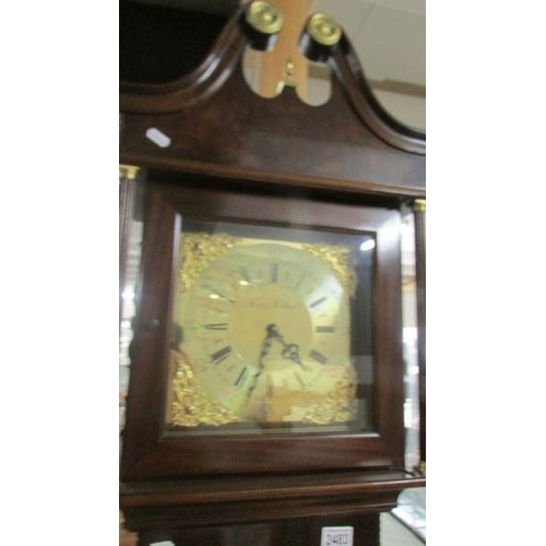 2483 - A modern Grandfather clock with brass dial. (collect only)