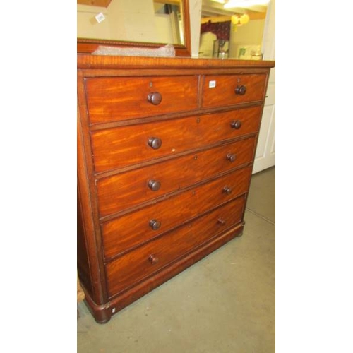 2496 - A Victorian mahogany 2 over four chest of drawers. (collect only)