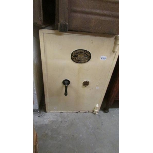 2509 - An old safe with brass plate, Griffith's & Sons, Wolverhampton. (collect only)