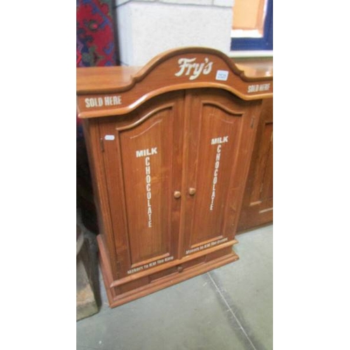 2520 - A two door cupboard with Fry's sign writing. (collect only)