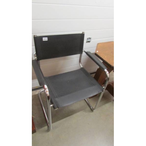 2530 - A Chrome and black chair. (collect only)