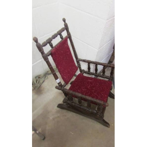 2532 - A Victorian child's American rocking chair. (collect only)