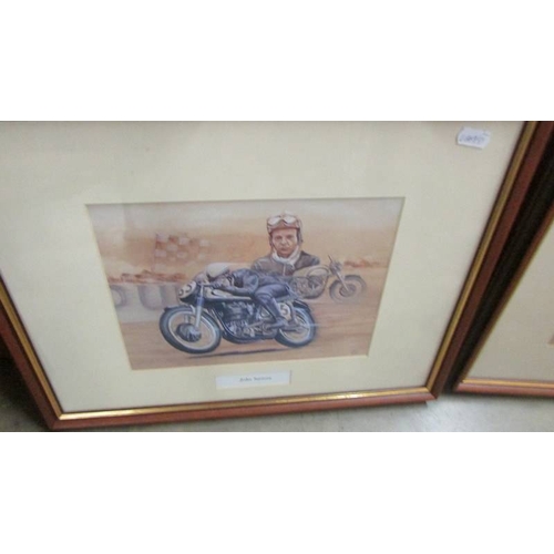 2650 - Four framed and glazed motor cycle related prints. (collect only)