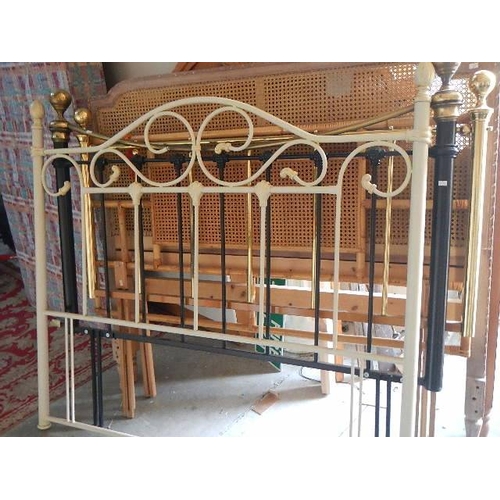 291 - Approximately ten brass, wood and metal headboards. (collect only)