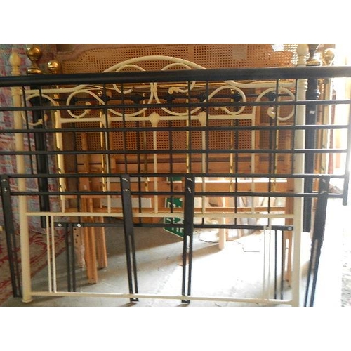 291 - Approximately ten brass, wood and metal headboards. (collect only)