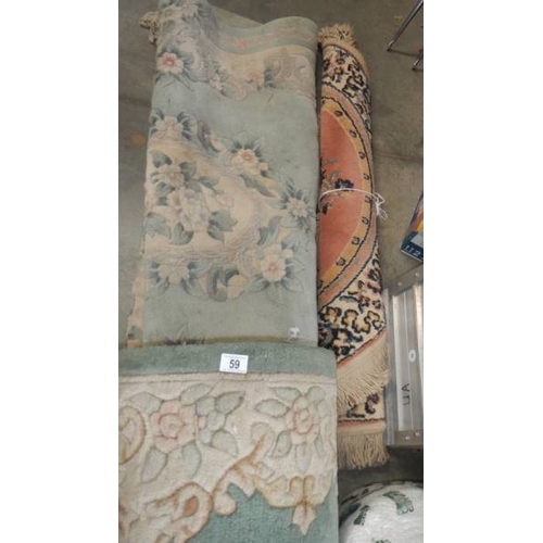 59 - A quantity of Chinese rugs, (collect only)